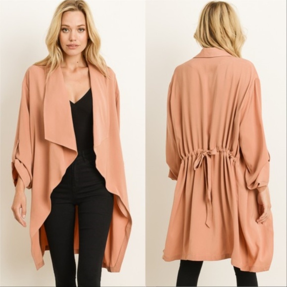 Jackets & Blazers - Womens Light Weight Open Front Jacket Duster